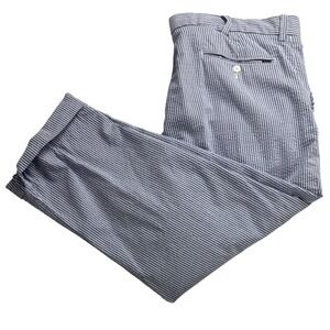 Polo Ralph Lauren Mens 38x24 Seersucker Blue White Stripe Classic Fit Pant capri